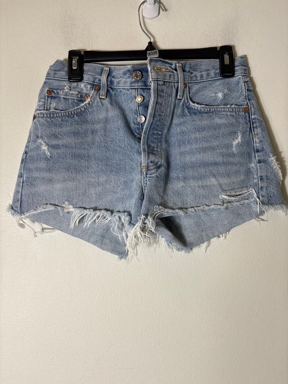 Agolde Parker Button Fly Cutoff Denim Shorts Sz 25